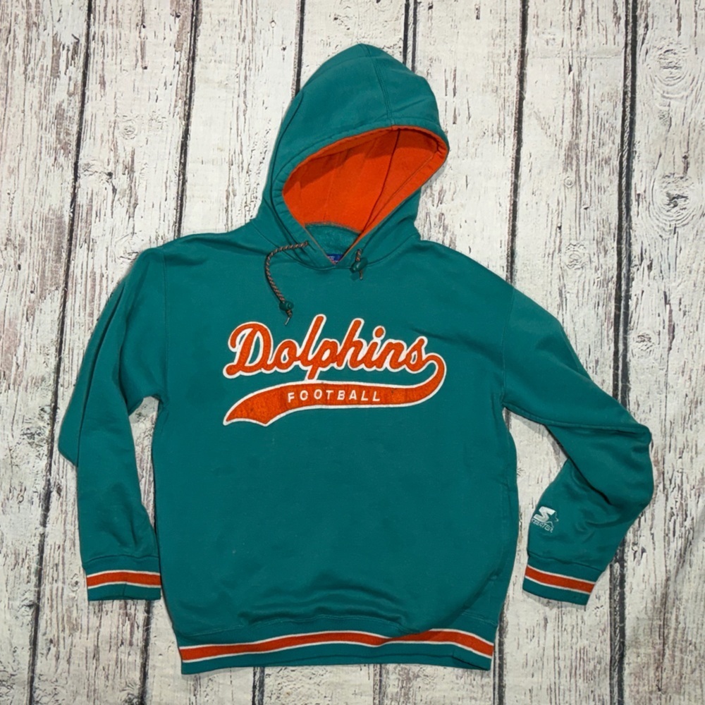 Miami Dolphins VTG Starter NFL Football Boys Kids Youth Hoodie Sweatshirt